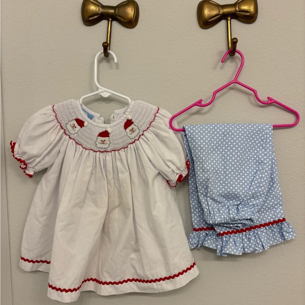 Santa Smocked Set Size 2T